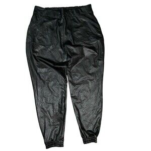 SPANX Faux Vegan Leather Joggers Black size 3X inseam 29